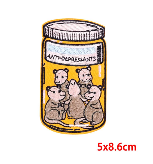 Anti Depressants Rat Embroidery Patch