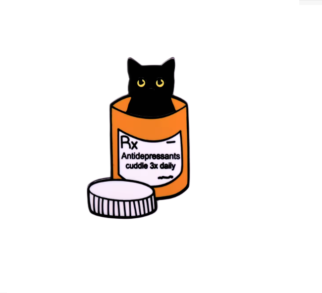 Anti Depressant Cat Pin