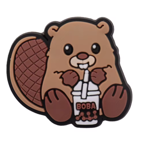 Beaver and Boba Shoe Charm