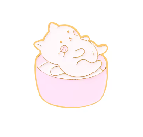 Cat in a Bowl Pin