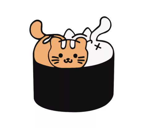 Pin de sushi de gato