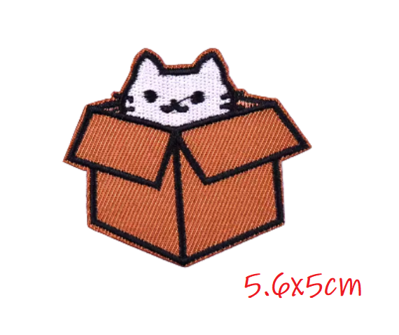 Cat in a Box Embroidery Patch