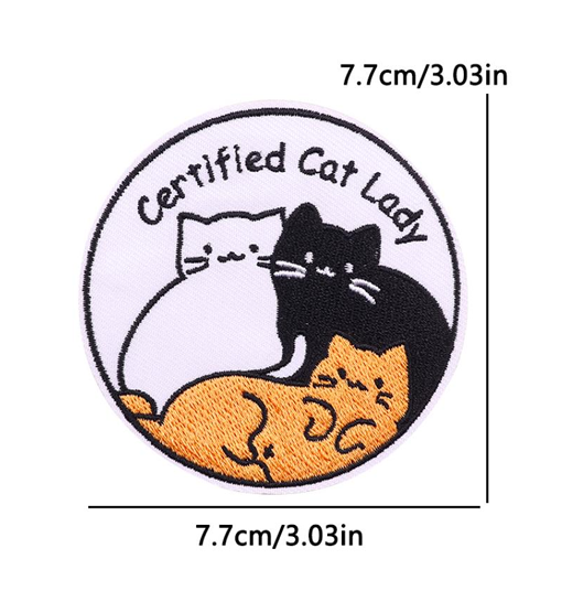 Parche bordado de Cat Lady certificado