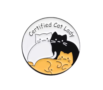 Pin's certifiée « Cat Lady »