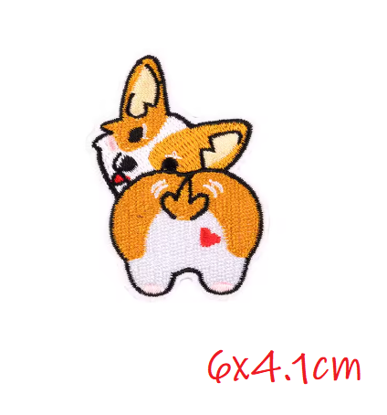 Corgi Love Embroidery Patch