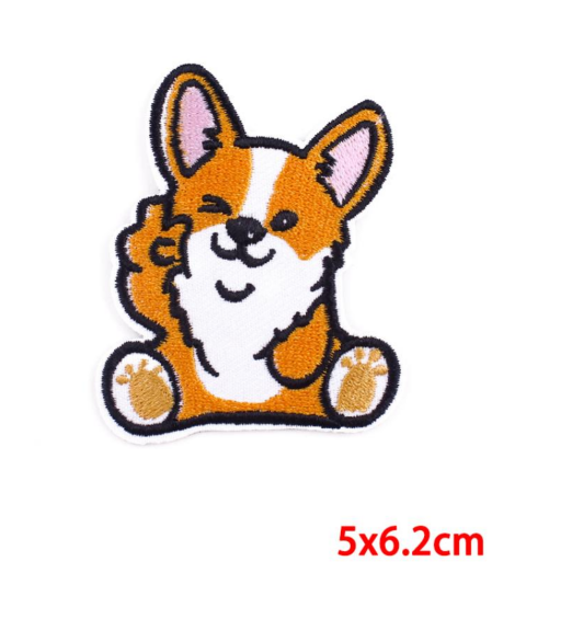 Parche bordado Corgi de la paz