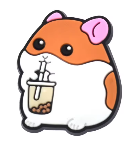 Hamster and Boba Shoe Charm