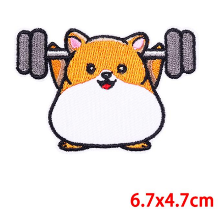 Parche bordado Hamster en el gimnasio