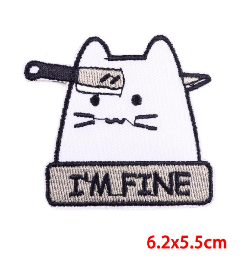 I'm Fine Cat Embroidery Patch