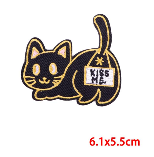 Kiss Me Cat Embroidery Patch