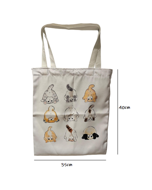 Cats and Panda Reusable Tote Bag