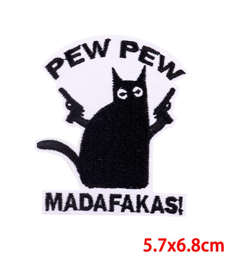 Parche bordado de gato Pew Pew