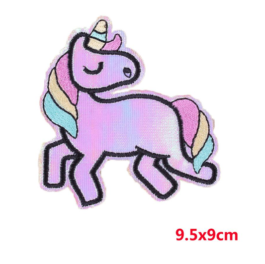 Patch brodé licorne arc-en-ciel