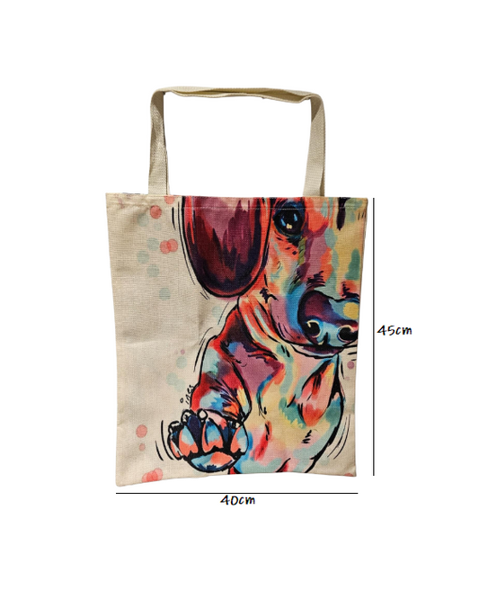 Sausage Dog Reusable Tote Bag