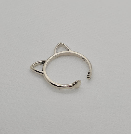 Cat Ear & Paw Adjustable S925 Ring