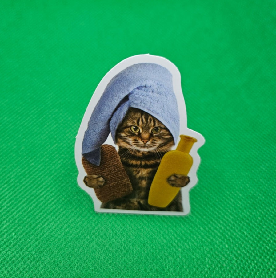 Cat Shower Sticker