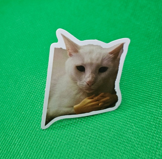 White Cat Sticker