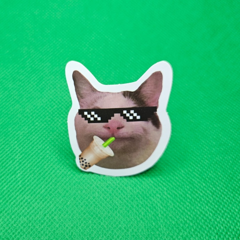 Cat and Boba Sticker