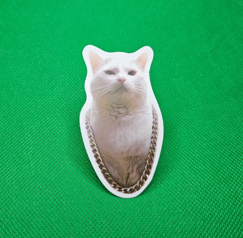 White Cat Sticker