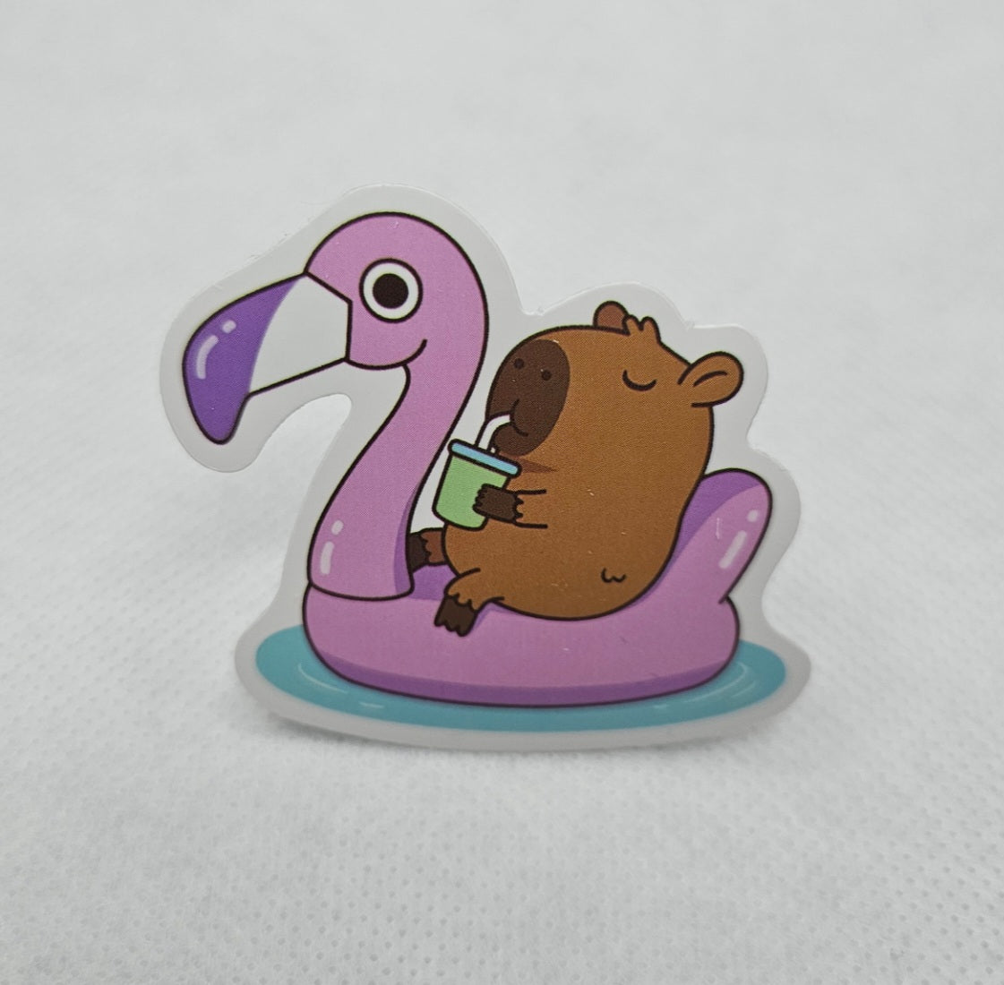 Capybara Flamingo Sticker