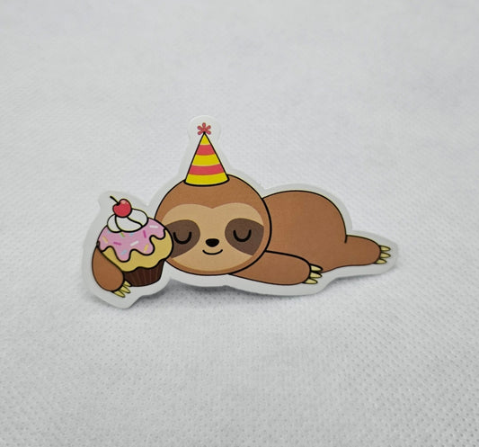 Birthday Sloth Sticker