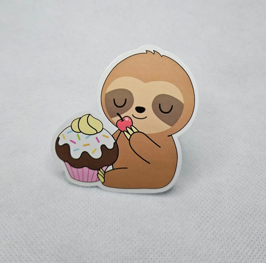 Sloth Cupcake Sticker