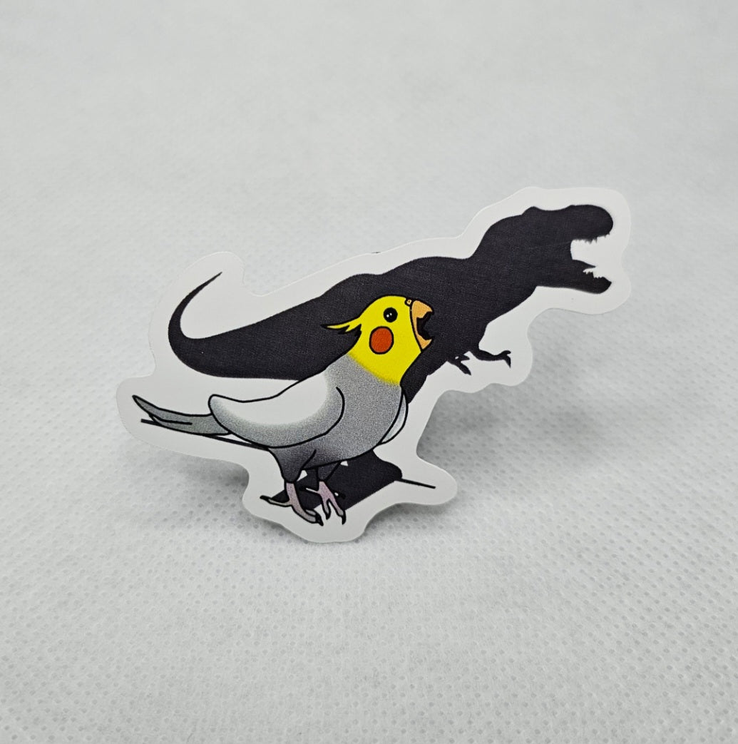 Cockatiel T-Rex Bird Sticker