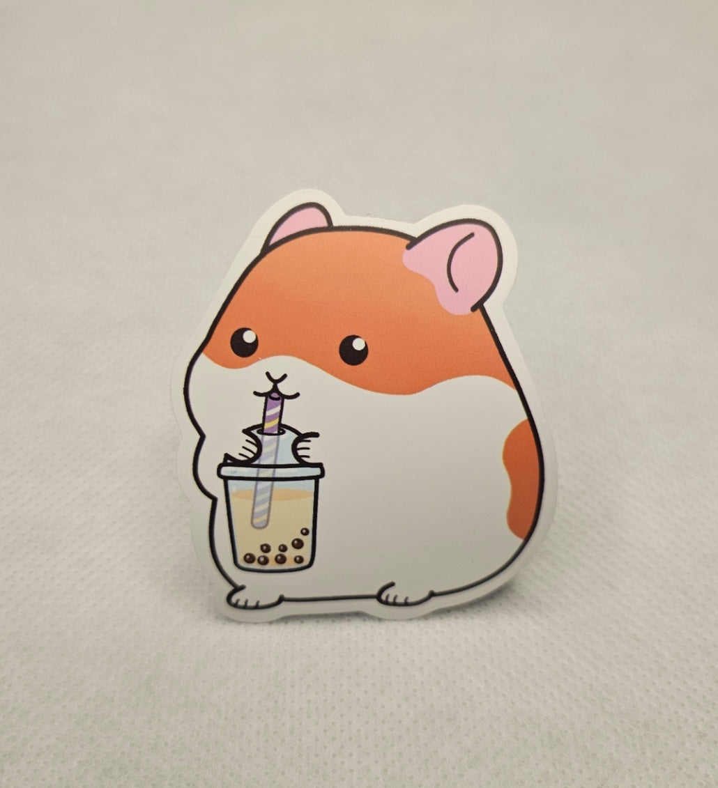 Hamster and Boba Sticker