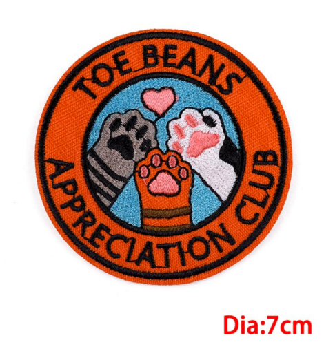 Parche bordado de gato Toe Bean