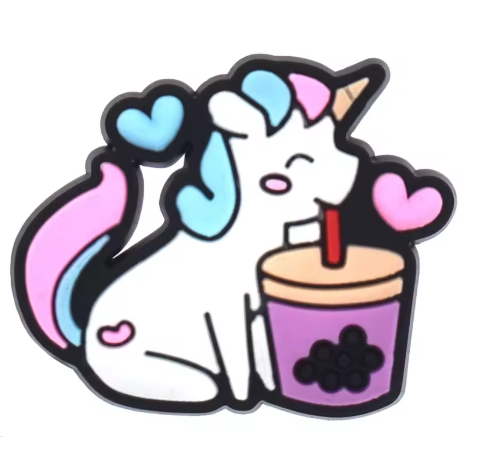 Unicorn and Boba Shoe Charm