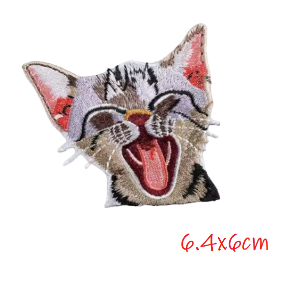 Cat Yawn Embroidery Patch